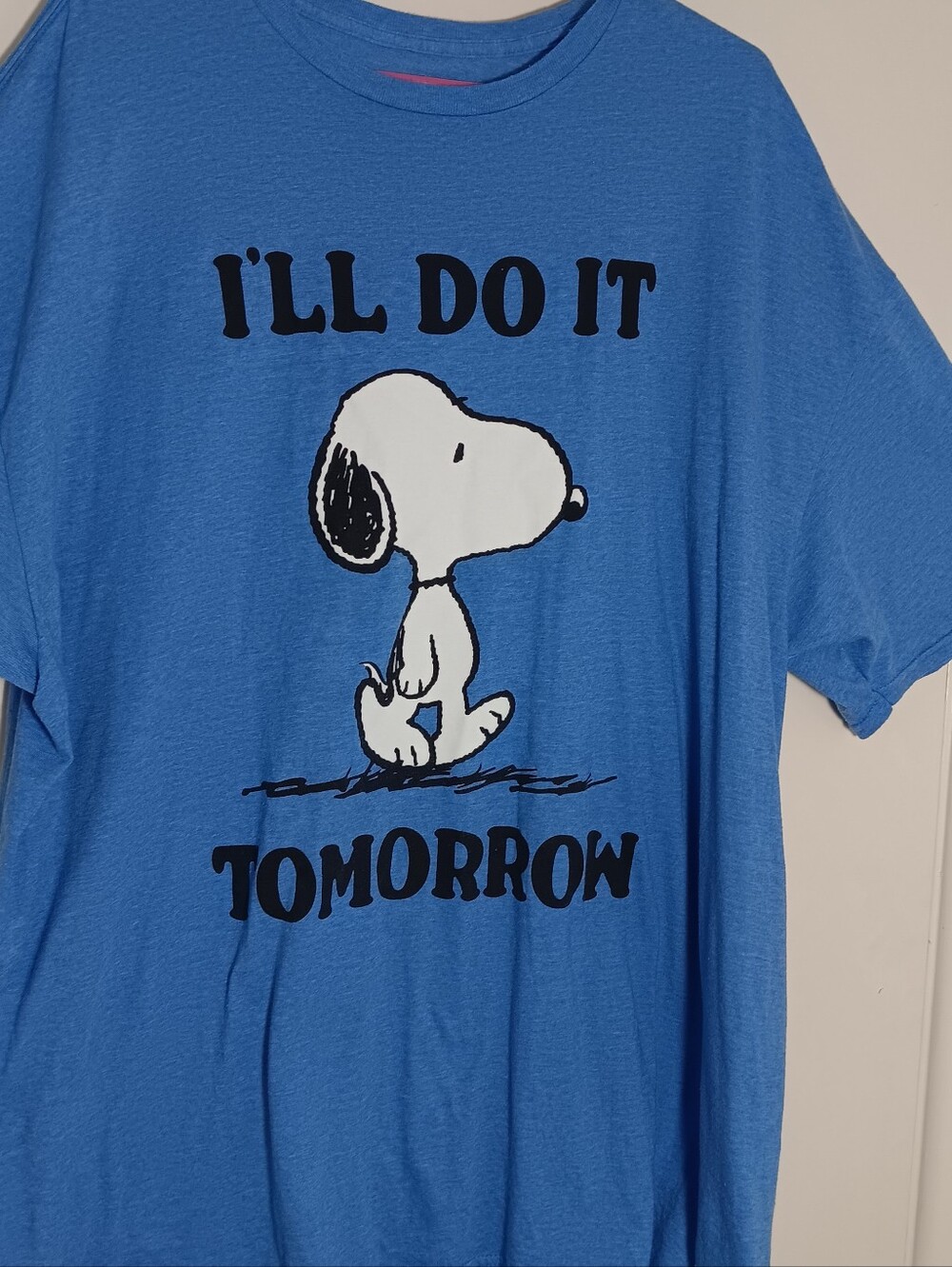 Peanuts Blue Snoopy 'I'll Do It Tomorrow' Graphic Tee